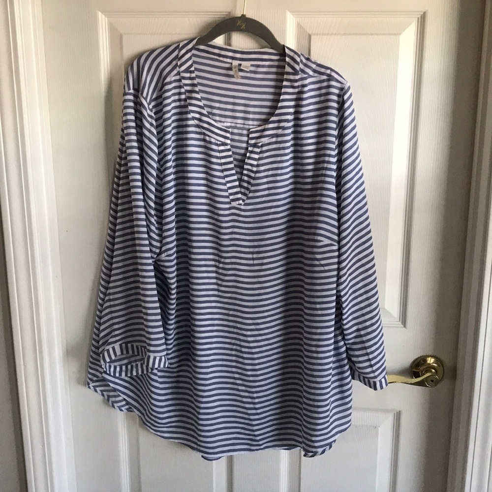 Plus Size Striped Sheer Blouse Size 22/24